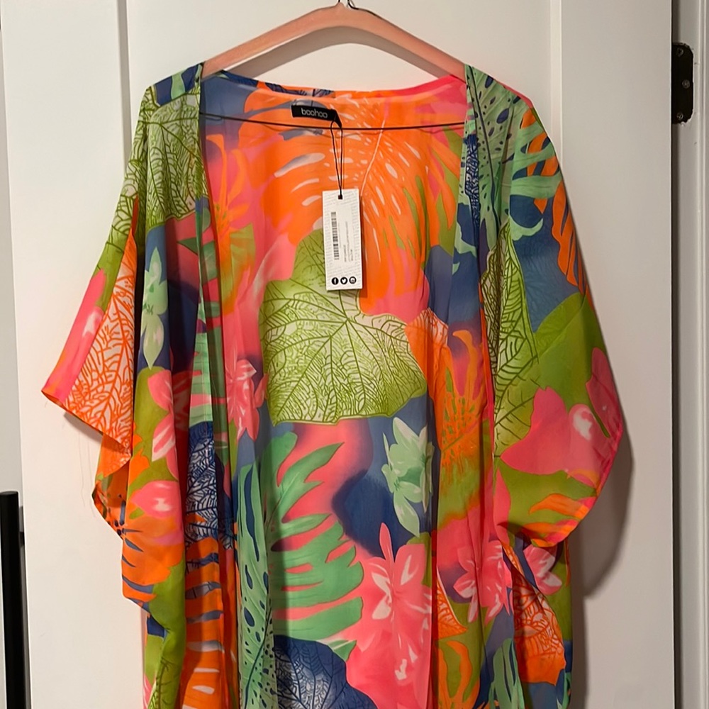 Floor length neon kimono